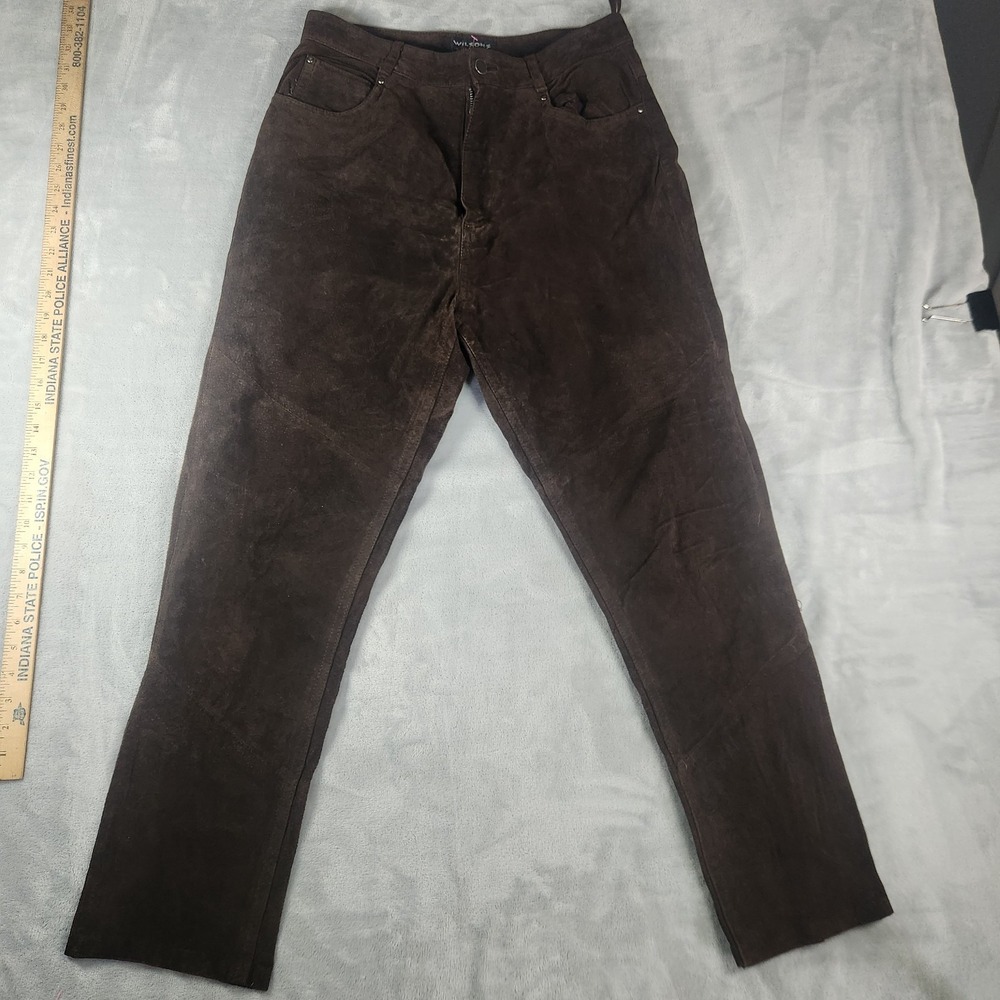 Wilson Suede Pants Lined Dark Brown Womens 16 Boho Western Country Cowgirl